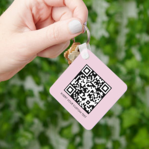 Porte-clés Moderne Minimaliste Code QR Texte Perso