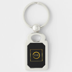 Porte-clés Moderne minimaliste or noir simple ajouter votre l