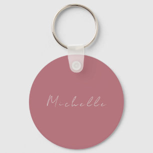 Porte-clés Moderne minimaliste tendance Rose manuscrit Or