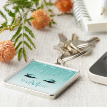 Moderne Monogramme Turquoise Parties scintillant L