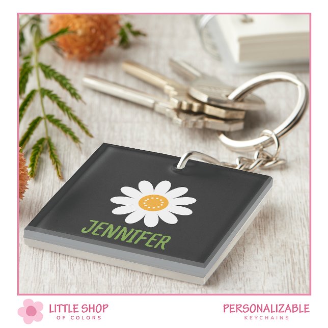 Porte-clés Moderne Simple Basique Blanc Personnalisable (Créateur téléchargé)