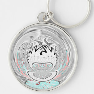 Porte-clés Moderne Urban Ash Gris Flora Abstrait Motif Art