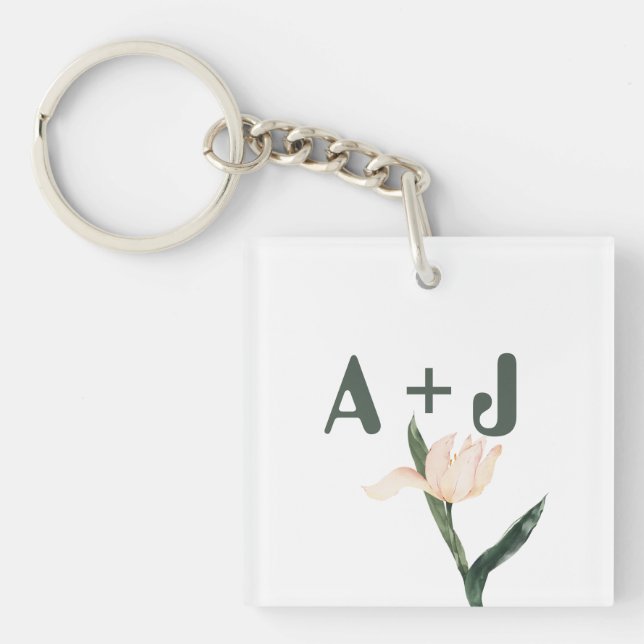 Porte-clés Modren blush pink floral (Devant)