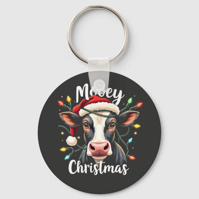Porte-clés Moey Noël Funny Xmas Vache Amateurs de bétail (Recto)