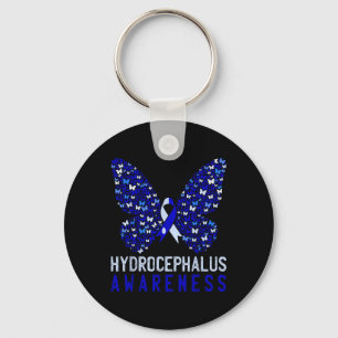 Porte-clés Mois de sensibilisation à l'hydrocéphalie papillon