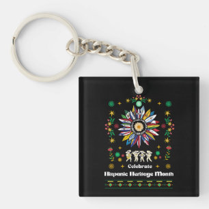 Porte-clés Mois du patrimoine hispanique Drapeaux latinos tou