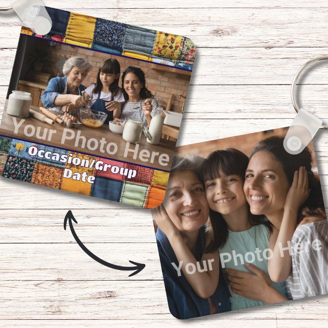 Porte-clés Moments de famille de tous les jours Petites occas (Custom photo and text keychain for mother, grandmother, or another strong female figure in your life)