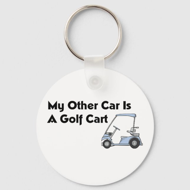 Porte-clés Mon autre voiture est un panier de golf (Recto)