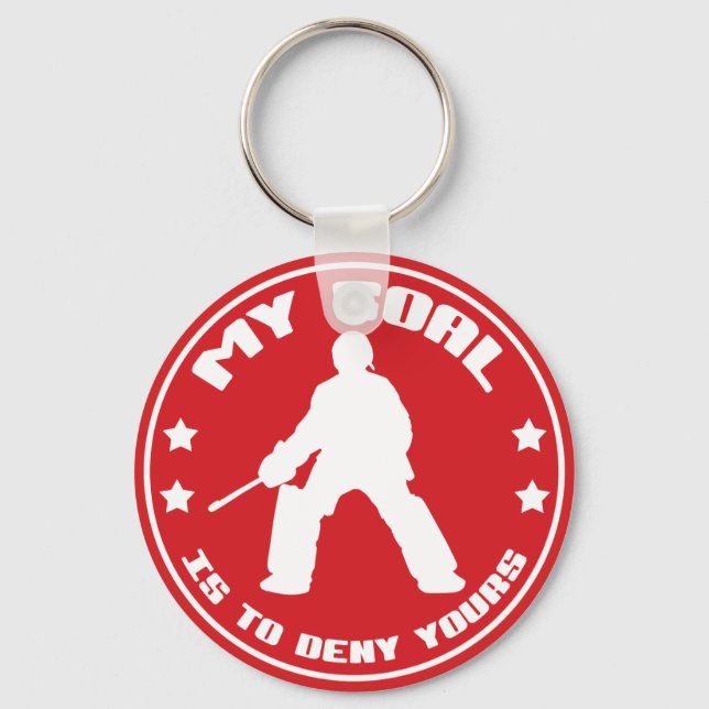 Porte-clés Mon but, gardien de hockey sur gazon (Recto)