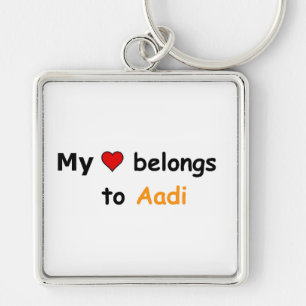 Porte-clés Mon coeur appartient à Aadi