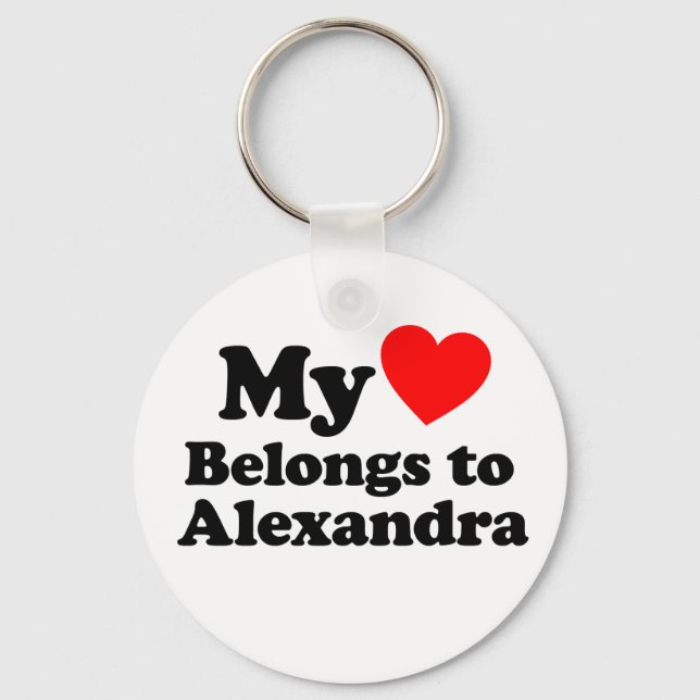 Porte-clés Mon coeur appartient à Alexandra (Recto)