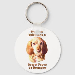 Porte-clés Mon Coeur Appartient À Un Basset Fauve De Bretagn