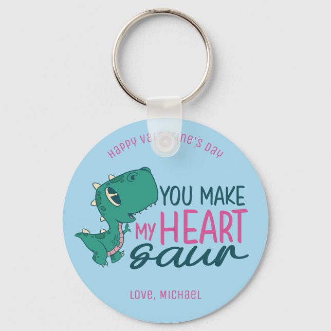 Porte-clés Mon Coeur Sauvons Funny Dino Pun Cute Valentines D (Recto)