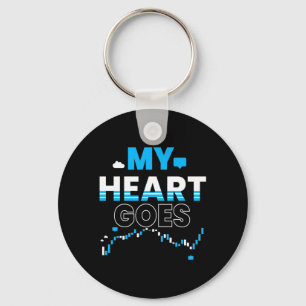 Porte-clés Mon coeur va à l'investisseur Graphique