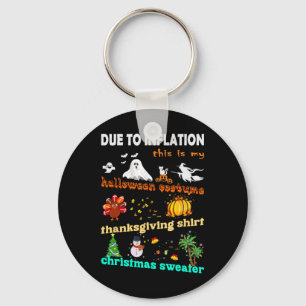 Porte-clés Mon costume moche d'Halloween Éffrayant Thanksgivi