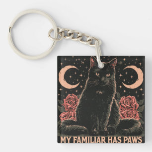 Porte-clés Mon familier a des pattes - Chat noir mystique et 