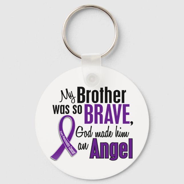 Porte-clés Mon Frère Est Un Cancer Ange Pancréatique (Recto)