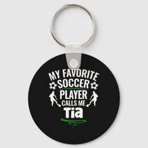 Porte-clés Mon Joueur De Football Favori M'appelle Tia 