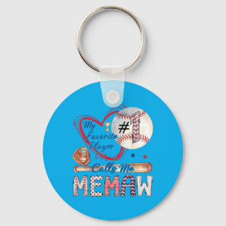 Porte-clés Mon Joueur Favori M'appelle Memaw Baseball T-Ball