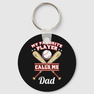 Porte-clés Mon Joueur Favori M'appelle Papa Baseball