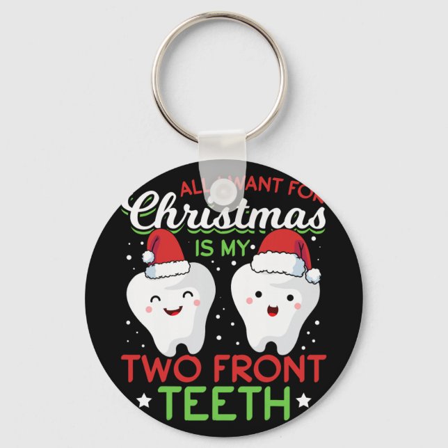 Porte-clés Mon Noël à deux dents de devant  (Recto)