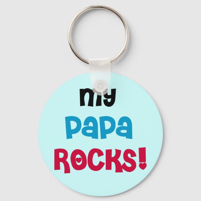 Porte-clés Mon Papa Rocks T-shirts et cadeaux (Recto)