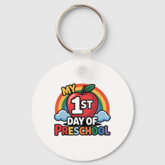 Porte-clés Mon premier jour d'école maternelle Rainbow Apple