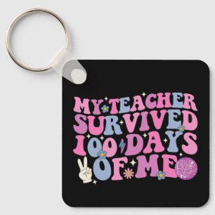 Porte-clés Mon professeur a survécu 100 jours de moi disco gr