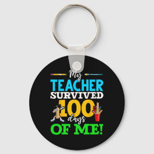 Porte-clés Mon professeur a survécu 100 jours de mon Dab 100