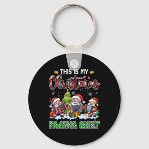 Porte-clés Mon Pyjama de Noël Trois Père Noël Jouer Accordion
