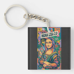 Porte-clés Mona Lisa 2.0 Modern Pop Art Influencer Poster - S