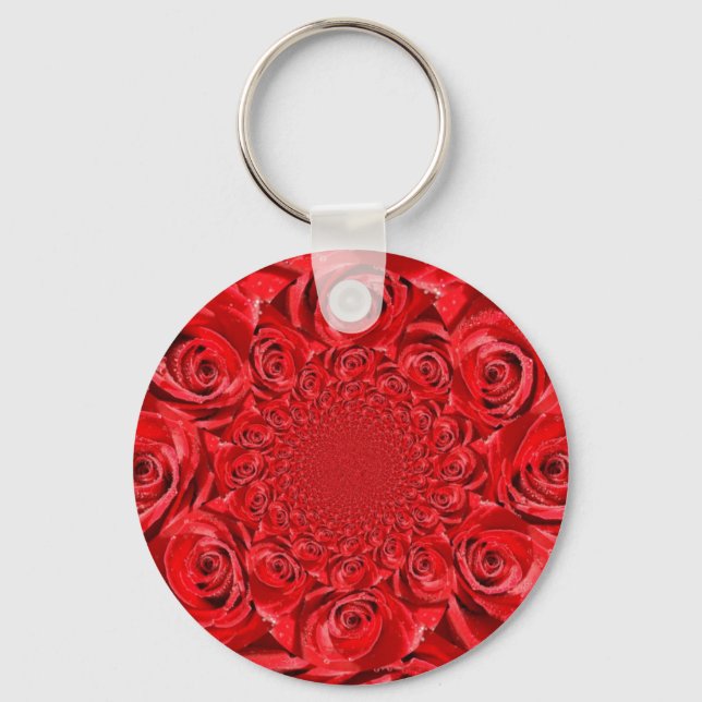 Porte-clés Monde de couleur rose : Imaginaire floral (Recto)