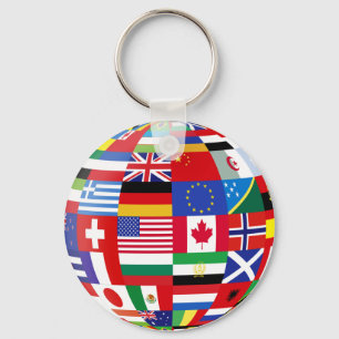 Porte-clés Monde des drapeaux porte - clé