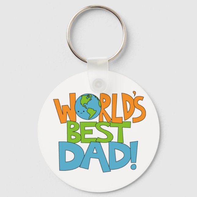 Porte-clés monde meilleur papa keyring (Recto)