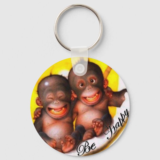 Porte-clés Monkey Be Happy (Recto)