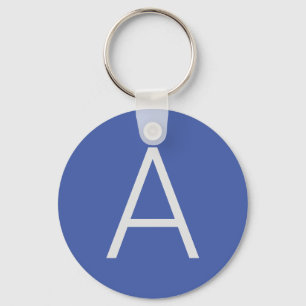Porte-clés Monogram Blue Modern Add Your Name Initial