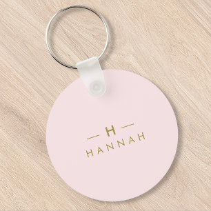 Porte-clés Monogram Blush   Elegant Gold Minimum