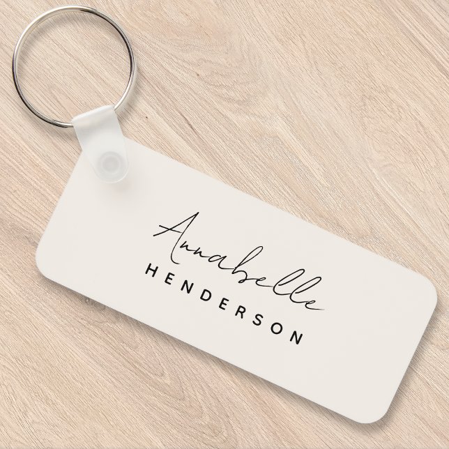 Porte-clés Monogram neutre | Minimalist stylish (Créateur téléchargé)