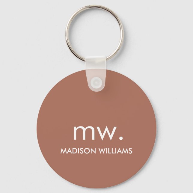Porte-clés Monogram Pastel Élégant Design Moderne Minimaliste (Recto)
