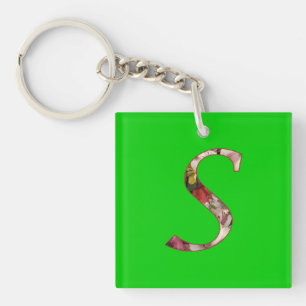 Porte-clés Monogram S Floral Design Porte - clé