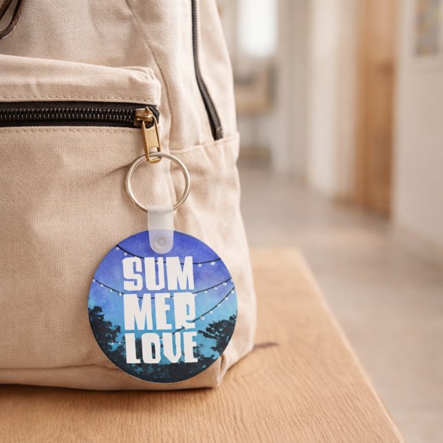 Porte-clés Monogram Summer Love avec date (Créateur téléchargé)
