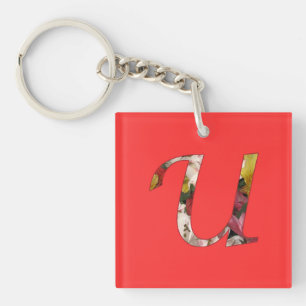 Porte-clés Monogram U Floral Design Porte - clé