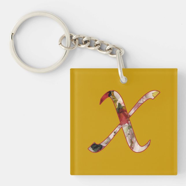 Porte-clés Monogram X Floral Design Porte - clé (Devant)