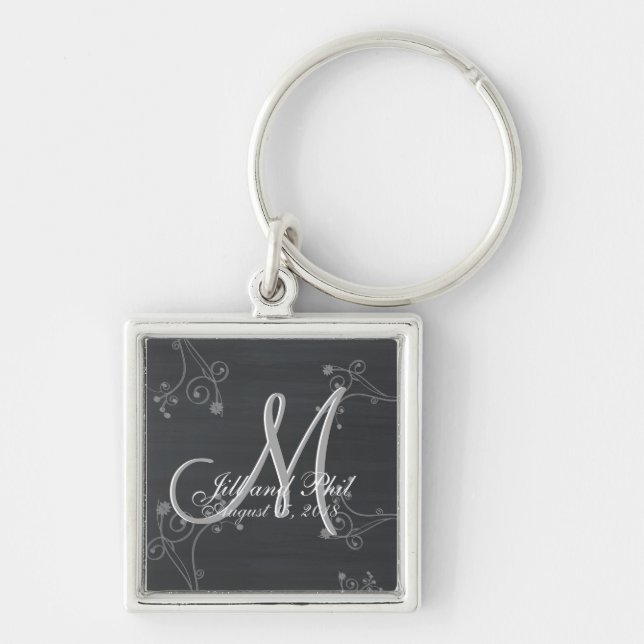 Porte-clés Monogramme 3d Rustique Chalkboard (Devant)