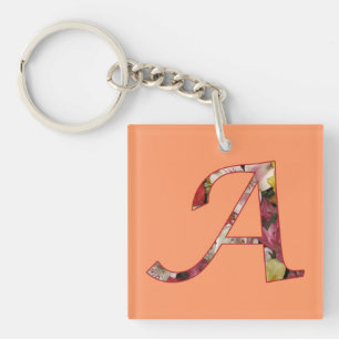 Porte-clés Monogramme A Floral Design Porte - clé