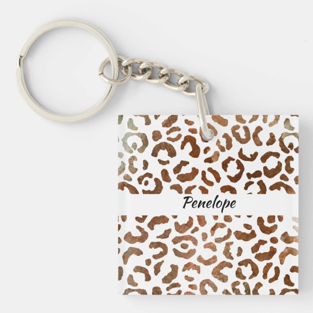 Porte-clés Monogramme Big Cat Impression Abstraite (Devant)