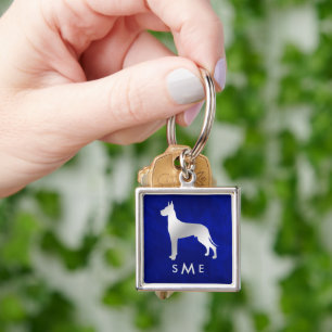 Porte-clés Monogramme Bleu Argent Grande Danse