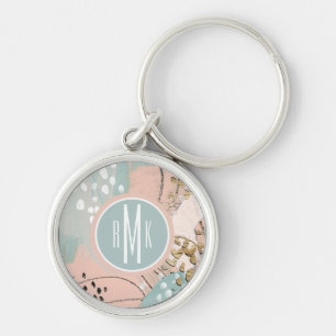 Porte-clés Monogramme   Blush & Gold I