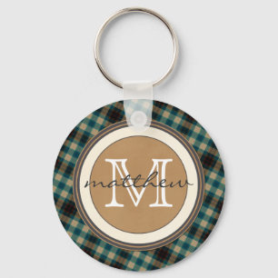 Porte-clés Monogramme Brown bleu