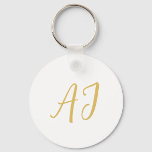 Porte-clés Monogramme de couleur or professionnel classique i